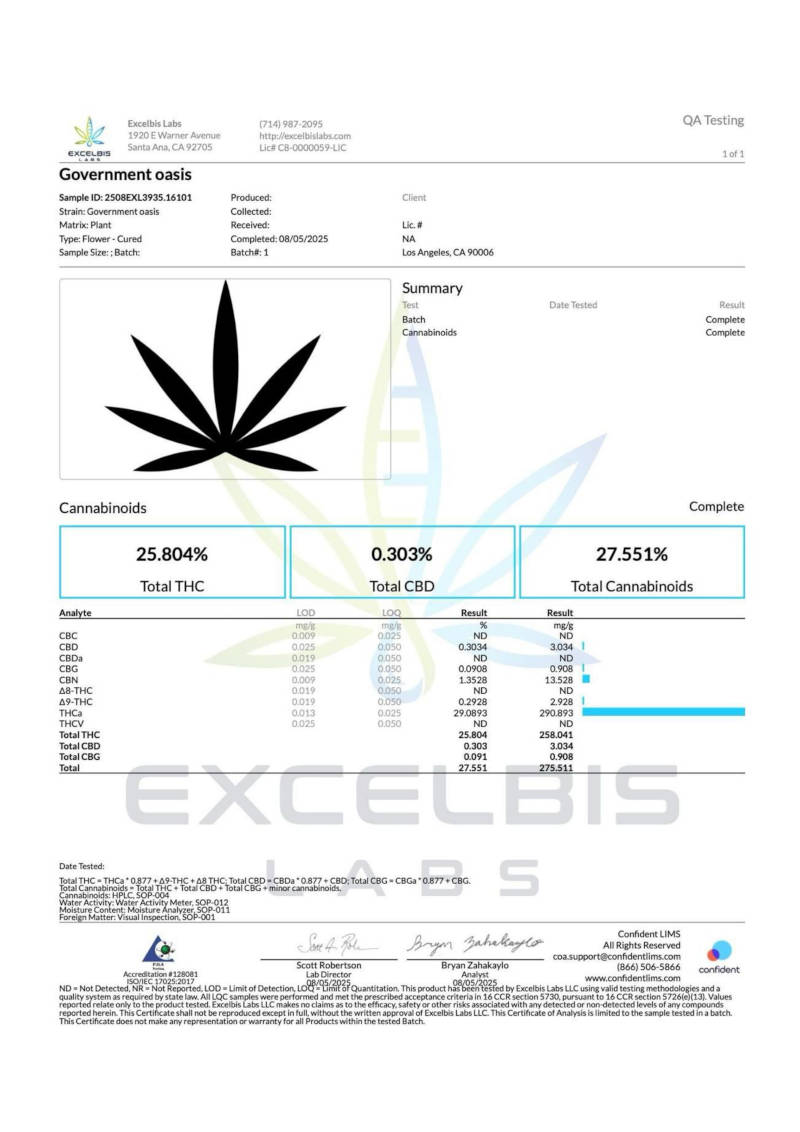 Government oasis Hybrid B buds THCA Flower - Image 3